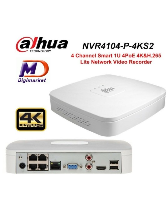 Dahua 4-Ch IP salvesti 4 PoE Dahua 4-Ch IP salvesti 4 PoE