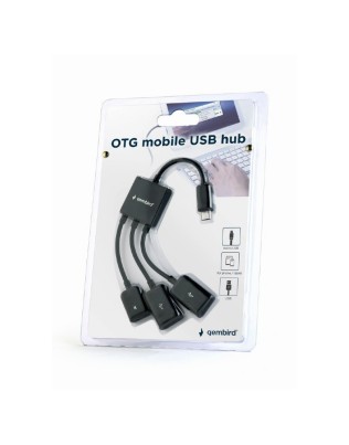microUSB OTG to USB Hub, 0.1m, Gembird
