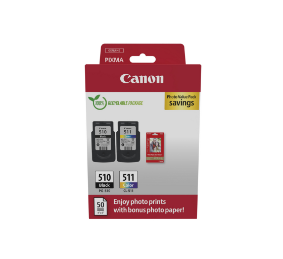 PG-510/CL-511 Photo Paper Value Pack, Canon