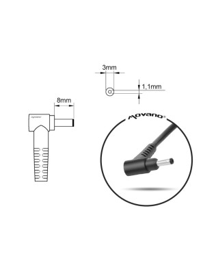 65W 19V 3.42A 3.0mm x 1.1mm, Movano