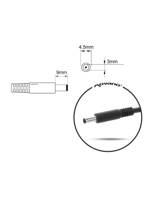19.5v 3.34a (4.5x3.0 pin) 65W for Dell, Movano