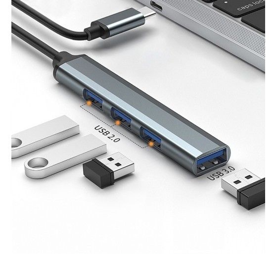 Qoltec Hub Adapter USB-C 3.1 4in1 | USB 3.0 | 3x USB 2.0 Qoltec Hub Adapter USB-C 3.1 4in1 | USB 3.0 | 3x USB 2.0