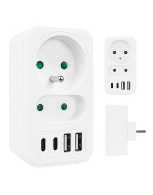 MACLEAN MCE249 F/W – pistikupesa jaotur 2x pesaga + 4x USB (USB-A + USB-C PD)
