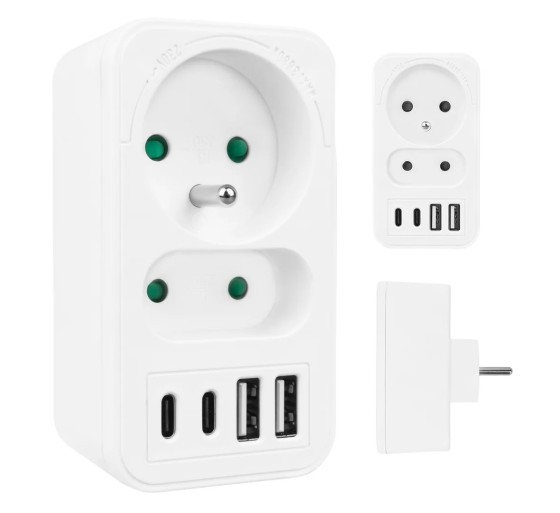 MACLEAN MCE249 F/W – pistikupesa jaotur 2x pesaga + 4x USB (USB-A + USB-C PD)