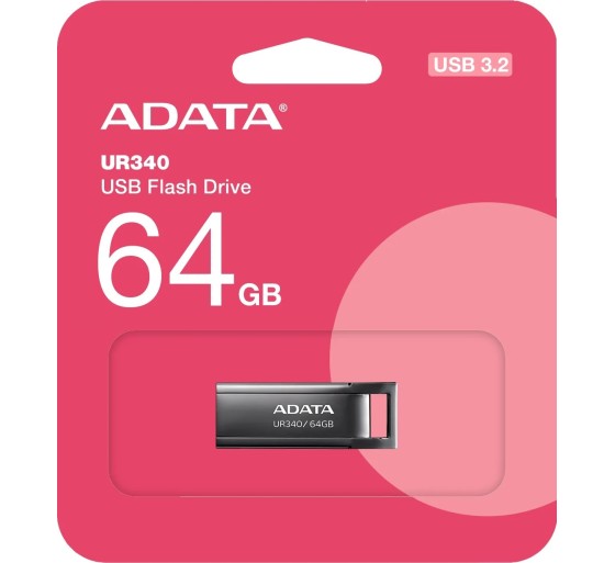 ADATA UR340 USB mälupulk 64GB (USB 3.2, must)