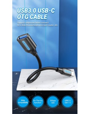 Vention CCVBB USB-C → USB-A OTG adapterkaabel (0.15 m)