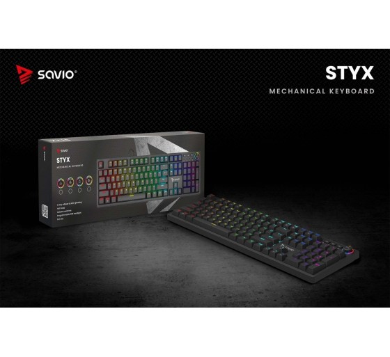Savio Styx Outemu Blue mehaaniline klaviatuur (RGB, Hot-Swap)