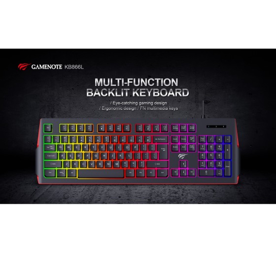 HAVIT Gamenote KB866L RGB mänguriklaviatuur
