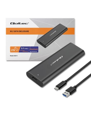 Qoltec 50311 M.2 SATA SSD Enclosure USB-C (NGFF)