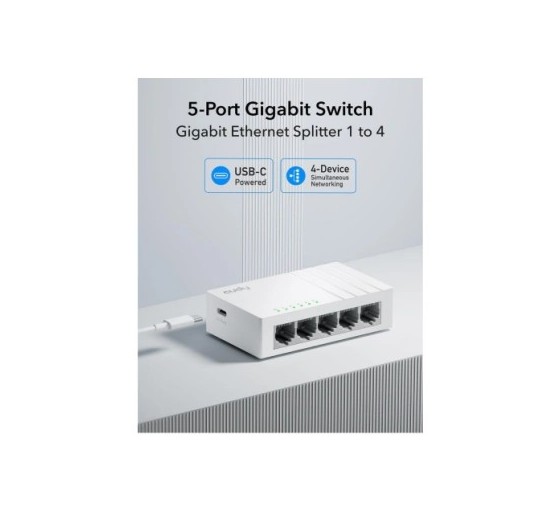 5-Port Gigabit, white