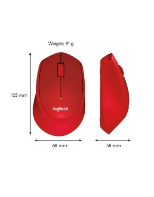 Logitech M330 Silent Plus juhtmevaba hiir – punane