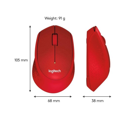 Logitech M330 Silent Plus juhtmevaba hiir – punane