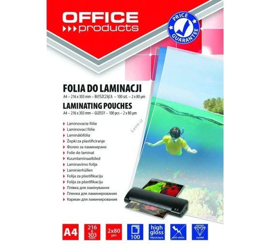 Office Products lamineerimiskile A4, 100 kilet pakis