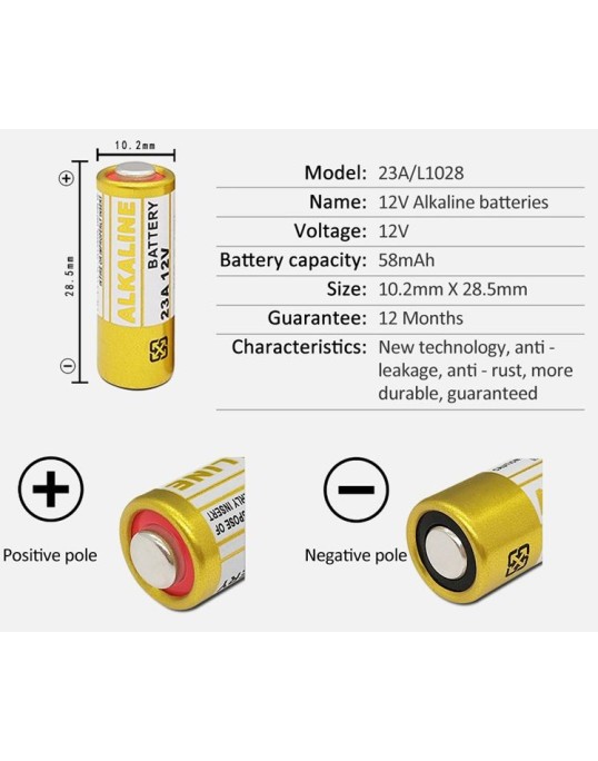 12v A23, Väravapuldi patarei 12v A23, Väravapuldi patarei