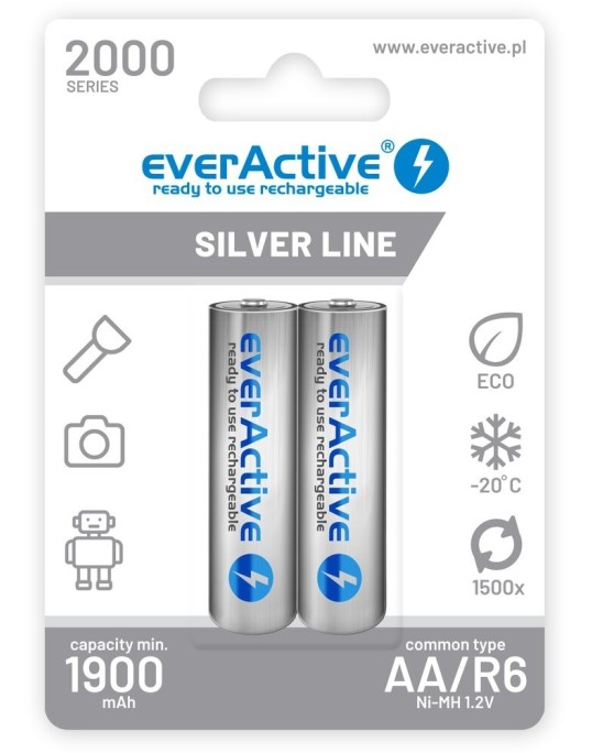 EverActive 1.2V 1900mAh AA 2-pakk akud EverActive 1.2V 1900mAh AA 2-pakk akud